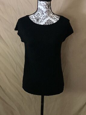 Merona Black Short Sleeve Scoop Neck Tee